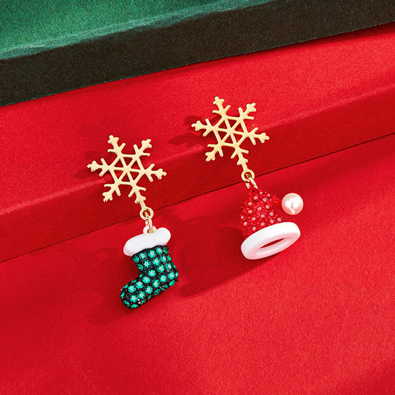 Wholesale Christmas Collection Asymmetrical Earrings